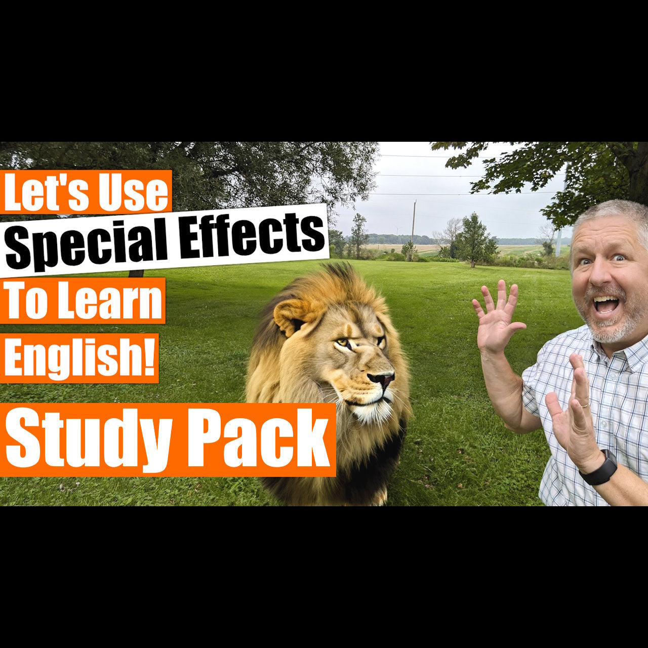 Pacote de estudos para Vamos aprender inglês com efeitos especiais